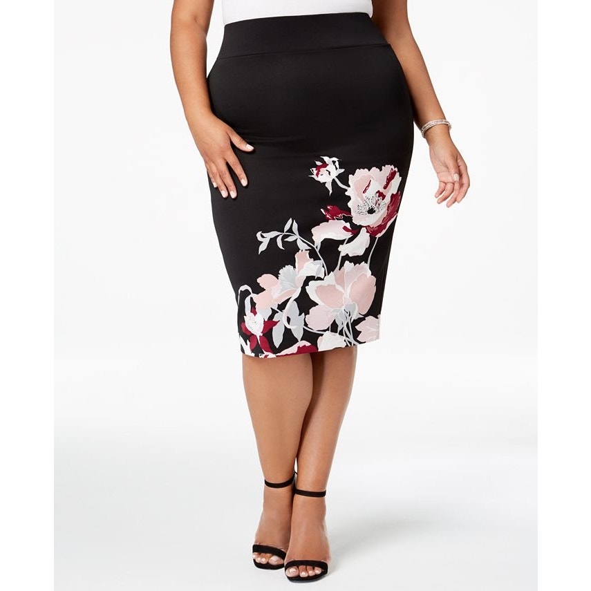 Alfani Floral Pencil Midi Skirt Sz Xs